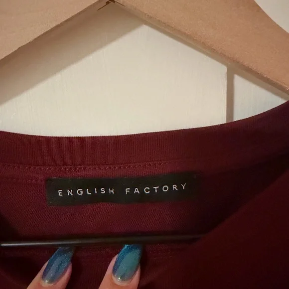 English Factory Deep Red Puff Sleeve Blouse NWOT - Picture 4 of 4